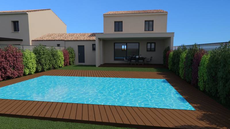 terrain à bâtir Toulon, projet maison neuve, immobilier avec piscine, maison familiale Toulon, maison neuve Toulon Ouest, piscine terrasse Sud, agence new style immo